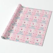 llama Kerst Roze Sneeuw Sterren Persoonlijk Cadeaupapier (Uitgerold)