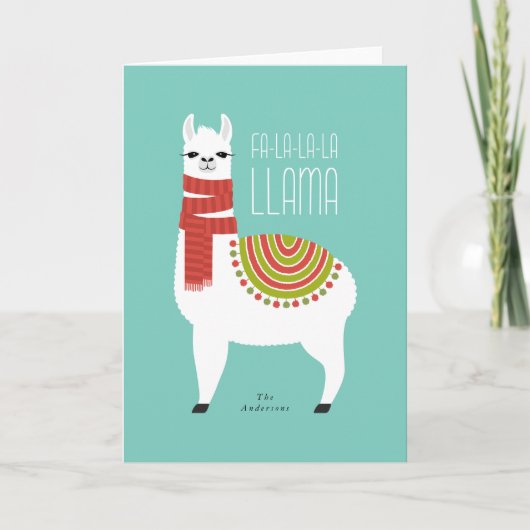 Llama Kerst Vakantie Kaart (Voorkant)