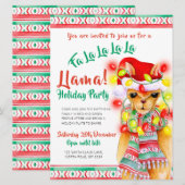 Llama Kerstfeest Kaart (Voorkant / Achterkant)