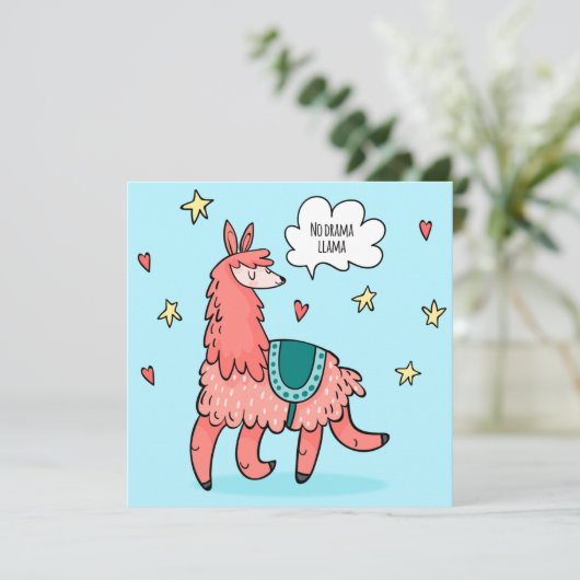 Llama Kerstkaart (Staand voorkant)