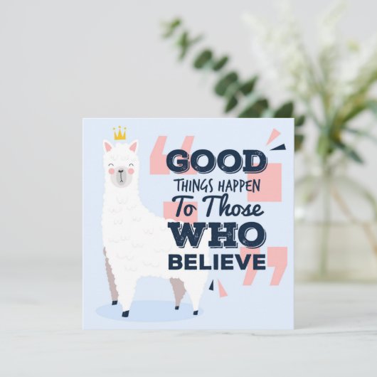 Llama Kerstkaart (Staand voorkant)