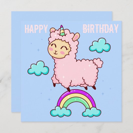 Llama Kerstkaart (Voorkant / Achterkant)