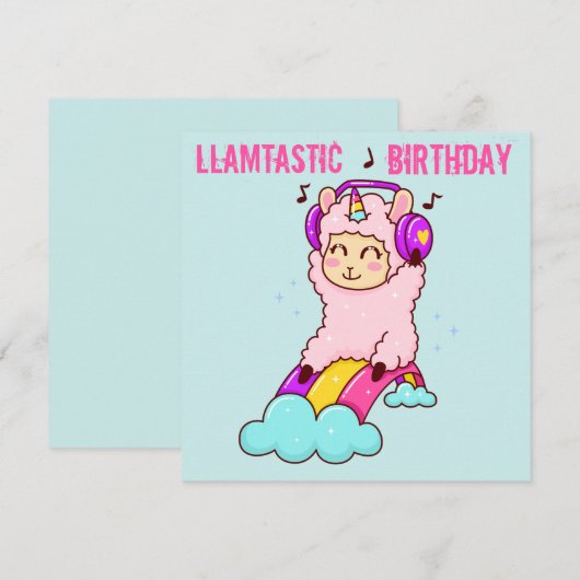 Llama Kerstkaart (Voorkant / Achterkant)