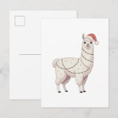 Llama Kerstlichtjes Robuuste Dierenliefhebber Alpa Aankondigingskaart (Voorkant / Achterkant)