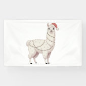 Llama Kerstlichtjes Robuuste Dierenliefhebber Alpa Spandoek (Horizontaal)