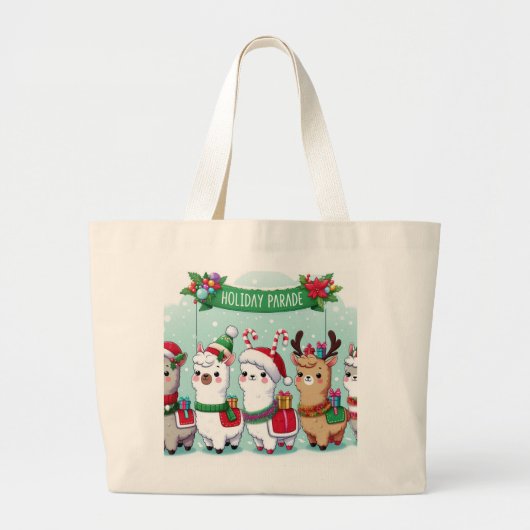 Llama kerstliefhebbers grote tote bag (Voorkant)