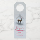 Llama Kerstmis Bauble Holiday Bottle Hanger Label (Voorkant)