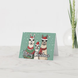 Llama Kerstmis Feestdagen Kaart