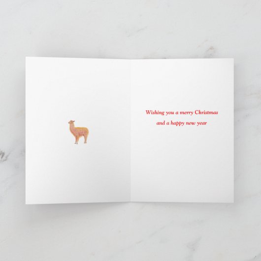 Llama Kerstmis Feestdagen Kaart (Binnen)
