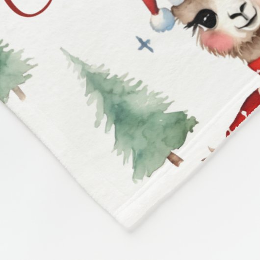 Llama Kerstmis Fleece Deken (Hoek)