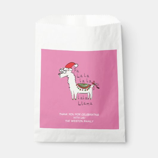 Llama Kerstmis Kinder Cute Funny Bedankzakje (Voorkant)