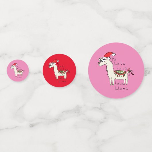 Llama Kerstmis Kinder Cute Funny Confetti (Voorkanten)