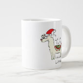 Llama Kerstmis Kinder Cute Funny Grote Koffiekop (Voorkant rechts)