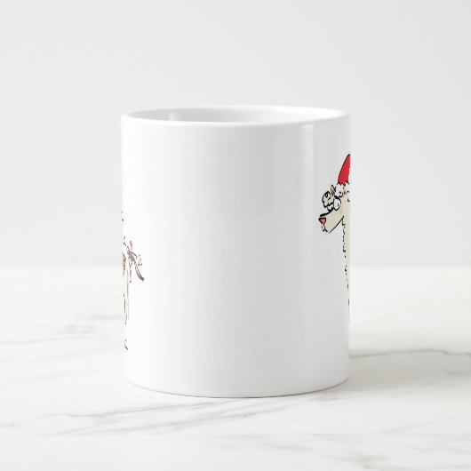 Llama Kerstmis Kinder Cute Funny Grote Koffiekop (Voorkant)