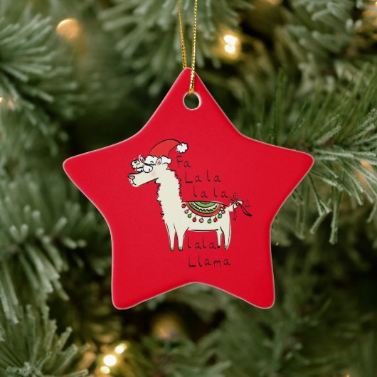 Llama Kerstmis Kinder Cute Funny Keramisch Ornament (Boom)