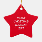 Llama Kerstmis Kinder Cute Funny Keramisch Ornament (Achterkant)