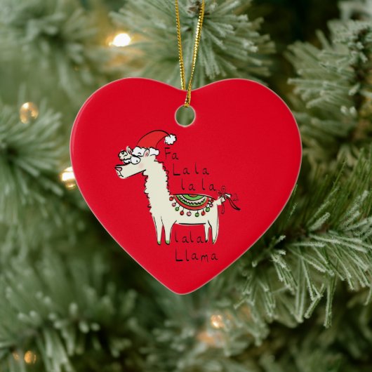 Llama Kerstmis Kinder Cute Funny Keramisch Ornament (Boom)