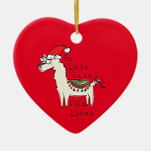 Llama Kerstmis Kinder Cute Funny Keramisch Ornament (Voorkant)