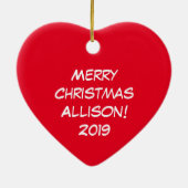 Llama Kerstmis Kinder Cute Funny Keramisch Ornament (Achterkant)