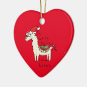 Llama Kerstmis Kinder Cute Funny Keramisch Ornament (Links)