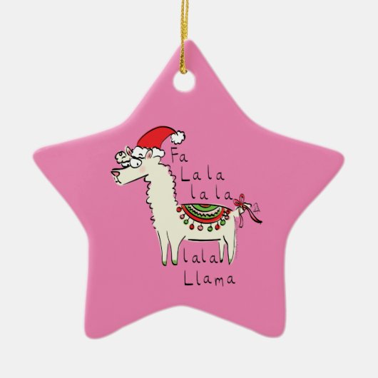 Llama Kerstmis Kinder Cute Funny Keramisch Ornament (Voorkant)