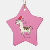Llama Kerstmis Kinder Cute Funny Keramisch Ornament (Links)
