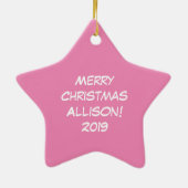 Llama Kerstmis Kinder Cute Funny Keramisch Ornament (Achterkant)