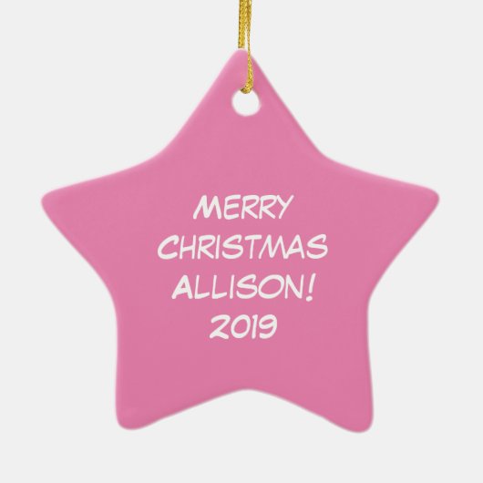 Llama Kerstmis Kinder Cute Funny Keramisch Ornament (Achterkant)