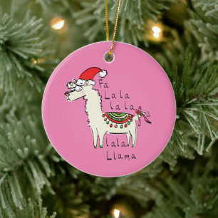 Llama Kerstmis Kinder Cute Funny Keramisch Ornament