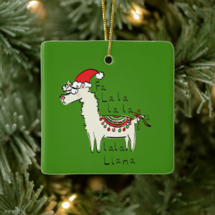 Llama Kerstmis Kinder Cute Funny Keramisch Ornament
