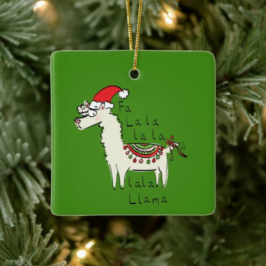Llama Kerstmis Kinder Cute Funny Keramisch Ornament (Boom)