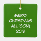 Llama Kerstmis Kinder Cute Funny Keramisch Ornament (Achterkant)