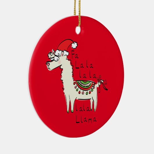 Llama Kerstmis Kinder Cute Funny Keramisch Ornament (Rechts)