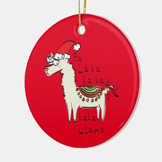 Llama Kerstmis Kinder Cute Funny Keramisch Ornament (Links)