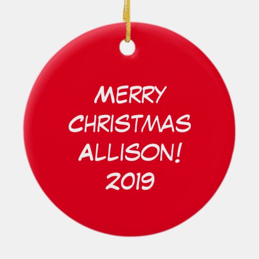 Llama Kerstmis Kinder Cute Funny Keramisch Ornament (Achterkant)