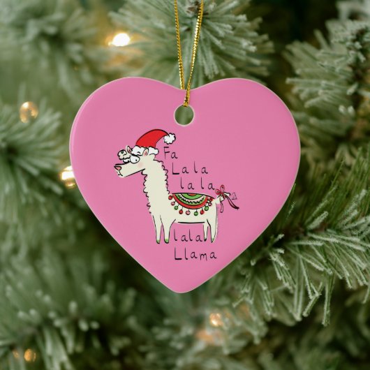 Llama Kerstmis Kinder Cute Funny Keramisch Ornament (Boom)