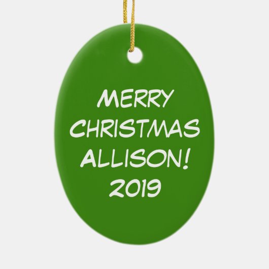 Llama Kerstmis Kinder Cute Funny Keramisch Ornament (Achterkant)