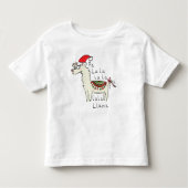 Llama Kerstmis Kinder Cute Funny Kinder Shirts (Voorkant)