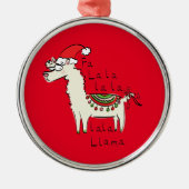 Llama Kerstmis Kinder Cute Funny Metalen Ornament (Voorkant)
