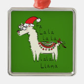 Llama Kerstmis Kinder Cute Funny Metalen Ornament (Voorkant)