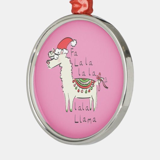 Llama Kerstmis Kinder Cute Funny Metalen Ornament (Links)