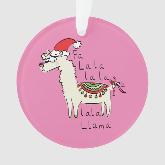 Llama Kerstmis Kinder Cute Funny Ornament (voorkant)