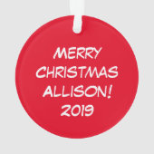 Llama Kerstmis Kinder Cute Funny Ornament (achterkant)