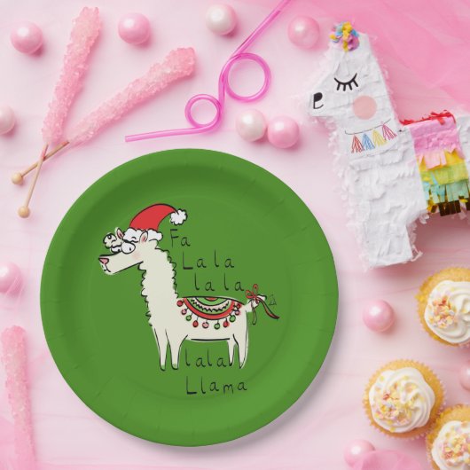 Llama Kerstmis Kinder Cute Funny Papieren Bordje (Feest)