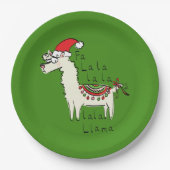 Llama Kerstmis Kinder Cute Funny Papieren Bordje (Voorkant)