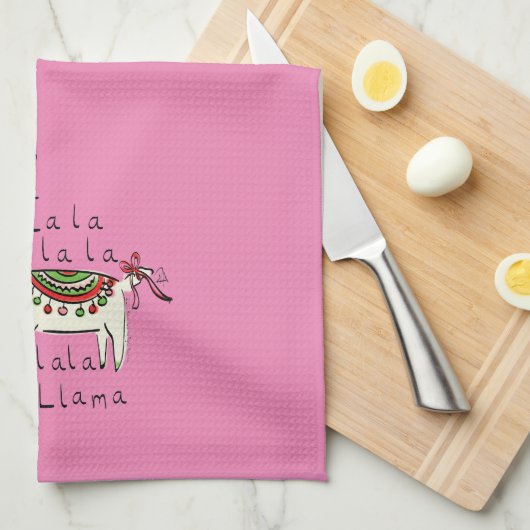 Llama Kerstmis Kinder Cute Funny Theedoek (Quarter Fold)