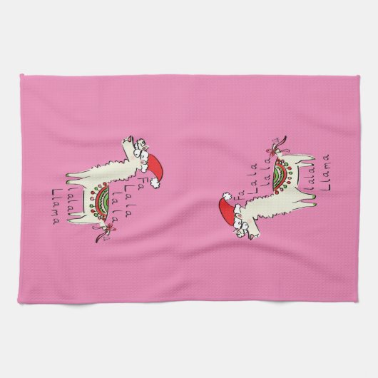 Llama Kerstmis Kinder Cute Funny Theedoek (Horizontaal)