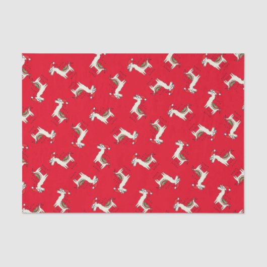 Llama Kerstmis Kinder Cute Funny Tissuepapier (Voorkant)