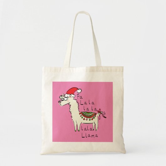 Llama Kerstmis Kinder Cute Funny Tote Bag (Voorkant)