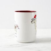 Llama Kerstmis Kinder Cute Funny Tweekleurige Koffiemok (Center)